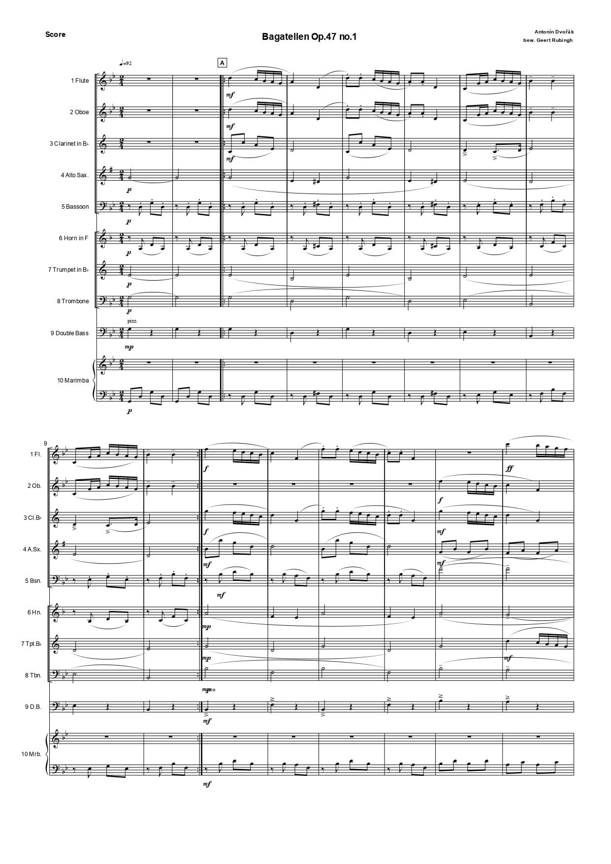 Bagatellen no.1 - Antonin Dvorak - Afbeelding 2